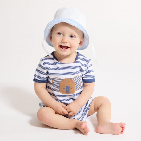 Obaibi Φορμάκι κοντό ριγέ με κοάλα, μπλε για μωρά αγοράκια