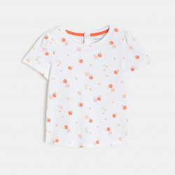 Obaibi T-shirt jersey fruits blanc bebe fille