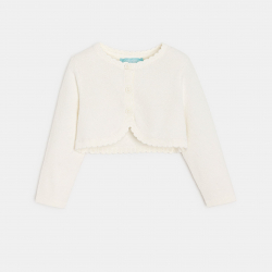 Obaibi Μπολερό από πλεκτό ύφασμα, λευκό για μωρά κοριτσάκια