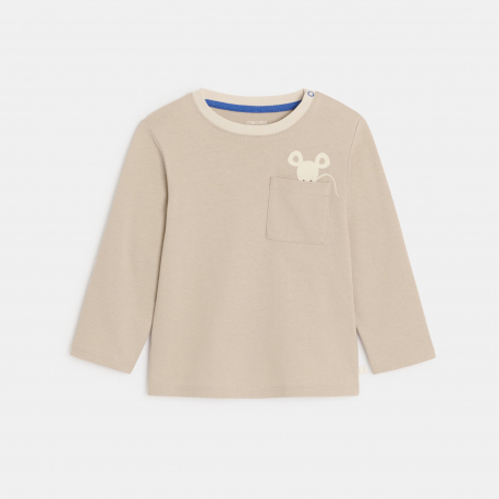 Obaibi Μπλούζα μπεζ  με μοτίφ  ζωάκια για μωρά αγοράκια