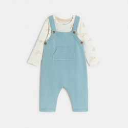 Obaibi Σαλοπέτα πλεκτή και φορμάκι μπλε για νεογέννητα αγοράκια