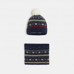 Okaidi Σκούφος και λαιμός σε ναυτικό μπλε για αγόρια