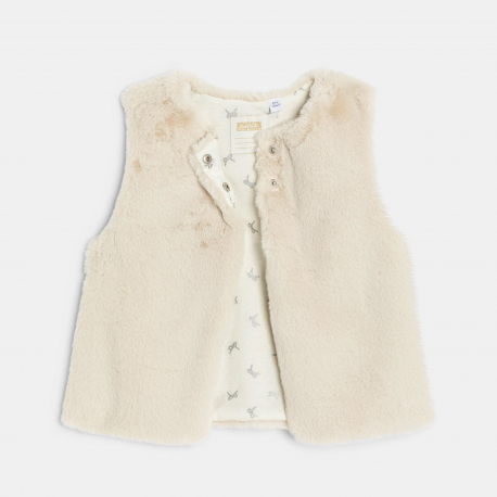 Okaidi Μπολερό από οικολογική γούνα λευκό για κορίτσια