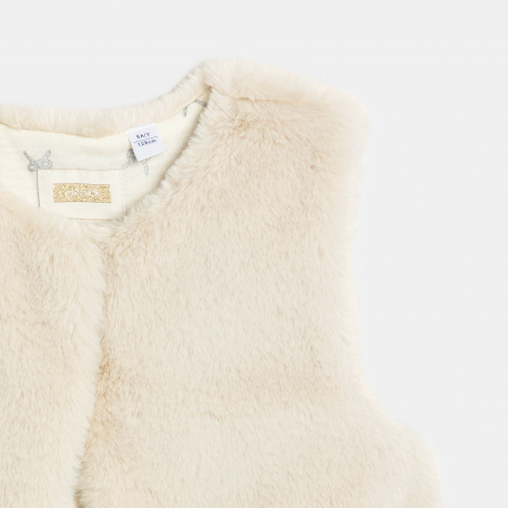 Okaidi Μπολερό από οικολογική γούνα λευκό για κορίτσια