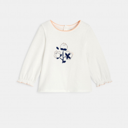 Obaibi Μπλούζα φλοράλ με γατάκια λευκή για μωρά κοριτσάκια