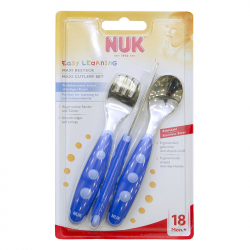 NUK® σετ μεταλλικό κουτάλι, πιρούνι και μαχαίρι Easy Learning
