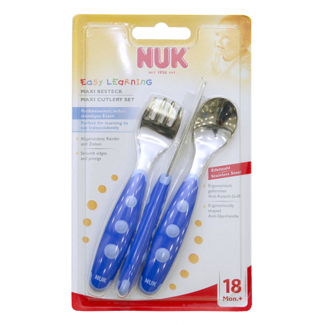 NUK® σετ μεταλλικό κουτάλι, πιρούνι και μαχαίρι Easy Learning