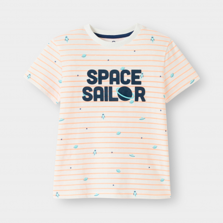 Okaidi Ensemble de pyjama a rayures orange garcon