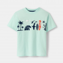 Okaidi T-shirt vert a motif garcon