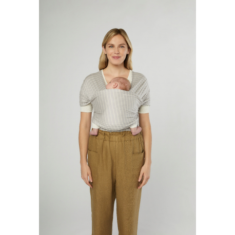 Μάρσιπος Ergobaby Aura Baby Wrap Sustainable Knit Grey Stripes