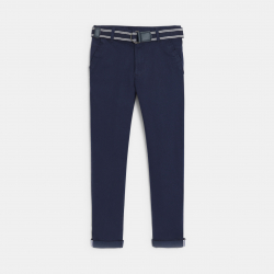 Okaidi Παντελόνι chino slim + ζώνη για αγόρια
