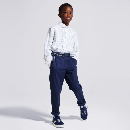 Okaidi Παντελόνι chino slim + ζώνη για αγόρια