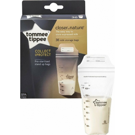 Tommee tippee σακουλάκια αποθήκευσης γάλακτος 350 ml σετ των 36