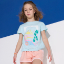 Okaidi T-shirt bleu a motif fille