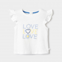 Obaibi T-shirt Love blanc bebe fille