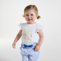 Obaibi T-shirt blanc a message "soleil" bebe fille