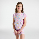Okaidi Pyjama court jersey coeur rose fille