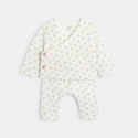 Obaibi Σύνολο από 3 βαμβακερά κομμάτια φλοράλ ροζ για νεογέννητα κοριτσάκια