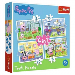 TREFL PUZZLE 4in1 12/15/20/24ΤΜΧ PEPPA PIG HOLIDAY