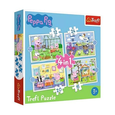 TREFL PUZZLE 4in1 12/15/20/24ΤΜΧ PEPPA PIG HOLIDAY
