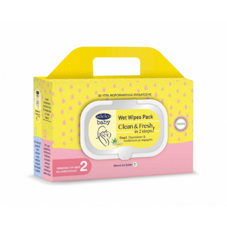 ADELCO BABY WET WIPES PACK CLEAN &amp; FRESH ΜΩΡΟΜΑΝΤΗΛΑ 60ΤΜΧ