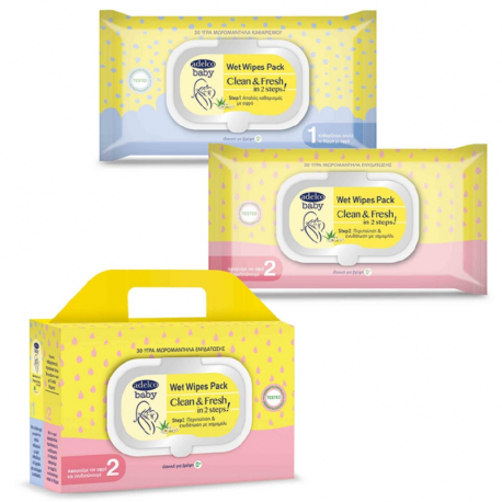 ADELCO BABY WET WIPES PACK CLEAN &amp; FRESH ΜΩΡΟΜΑΝΤΗΛΑ 60ΤΜΧ