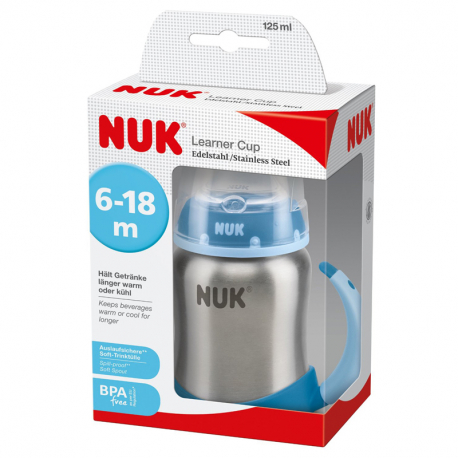 Ανοξείδωτο εκπαιδευτικό μπιμπερό Nuk® First Choice 125 ml 6M+