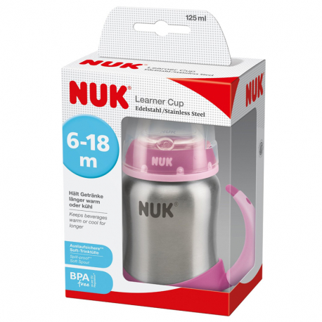 Ανοξείδωτο εκπαιδευτικό μπιμπερό Nuk® First Choice 125ml (1τμχ)