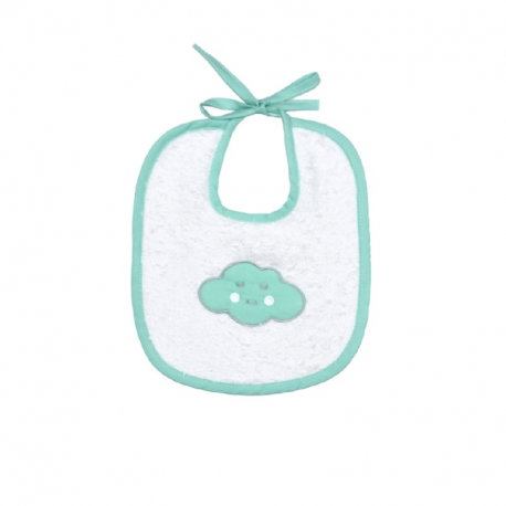 Σαλιάρα πετσετέ με κορδόνι Baby Star Σύννεφο Μέντα