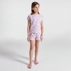 Okaidi Pyjama court jersey coeur rose fille