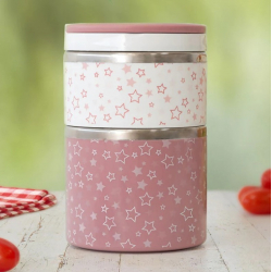 Kiokids Θερμός φαγητού 930ml με 2 θαλάμους ροζ