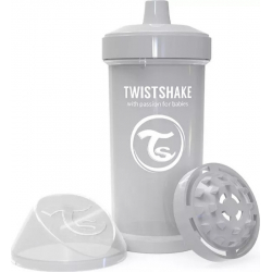 Twistshake Κύπελλο Kid Cup Pastel Grey με μίξερ φρούτων 360ml