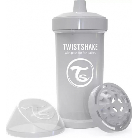 Κύπελλο Twistshake Kid Cup Pastel Grey με μίξερ φρούτων 360ml