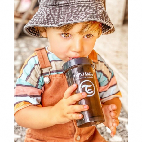 Κύπελλο Twistshake Kid Cup Pastel Grey με μίξερ φρούτων 360ml