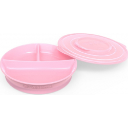 Twistshake Πιάτο αντιολισθητικό με χωρίσματα Pastel Pink 6m+