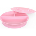 Πιάτο αντιολισθητικό Twistshake με χωρίσματα Pastel Pink 6m+