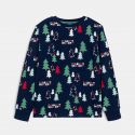 Okaidi Πιτζάμα 2 τεμαχίων από χοντρό φλις έλατα σε ναυτικό μπλε για αγόρια