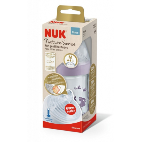 NUK® μπιμπερό Nature Sense με δείκτη ελέγχου θερμοκρασίας 240 ml 0-6M