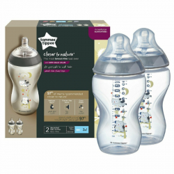 Tommee tippee μπιμπερό Closer to nature Ollie the Owl 340 ml 3M+, σετ των 2