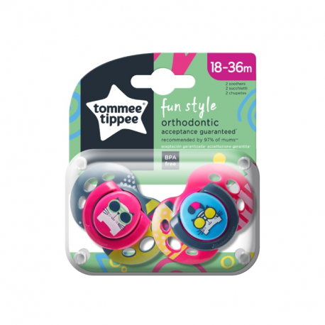 Πιπίλες Tommee Tippee Fun Girl 18-36M, σετ των 2