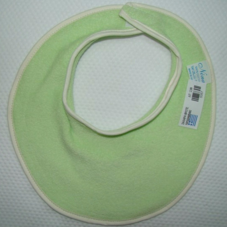 Σαλιάρα φροτέ με velcro Nona Bebe μικρή Πράσινη/Εκρού ρέλι