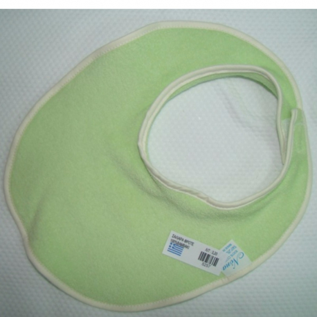 Σαλιάρα φροτέ με velcro Nona Bebe μεγάλη Πράσινη/Εκρού ρέλι