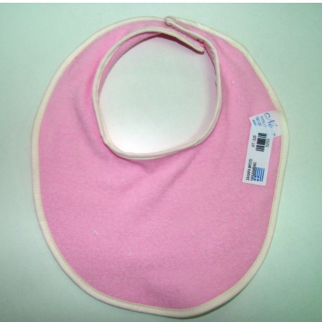 Σαλιάρα φροτέ με velcro Nona Bebe μεγάλη Ροζ/Εκρού ρέλι