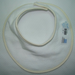 Σαλιάρα φροτέ με velcro Nona Bebe μικρή Λευκό/Εκρού ρέλι
