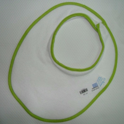 Σαλιάρα φροτέ με velcro Nona Bebe μεγάλη Λευκό/Λαχανί ρέλι