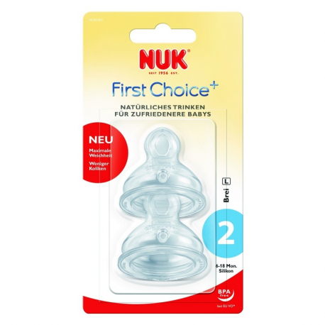 NUK® θηλές First Choice+ μέγεθος 2 XL (6Μ+) σετ των 2
