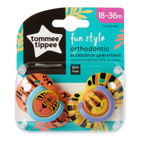 Tommee Tippee Πιπίλες Ecomm Fun 18-36m, σετ των 2