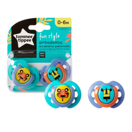 Πιπίλες Tommee Tippee Ecomm Fun 0-6m, σετ των 2