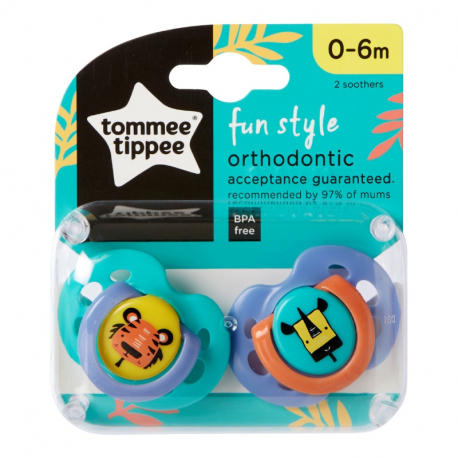 Πιπίλες Tommee Tippee Ecomm Fun 0-6m, σετ των 2