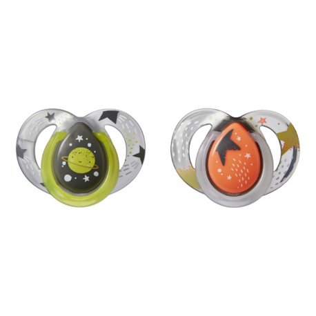 Tommee Tippee Πιπίλες νύχτας Ecomm Night 6-18m, σετ των 2